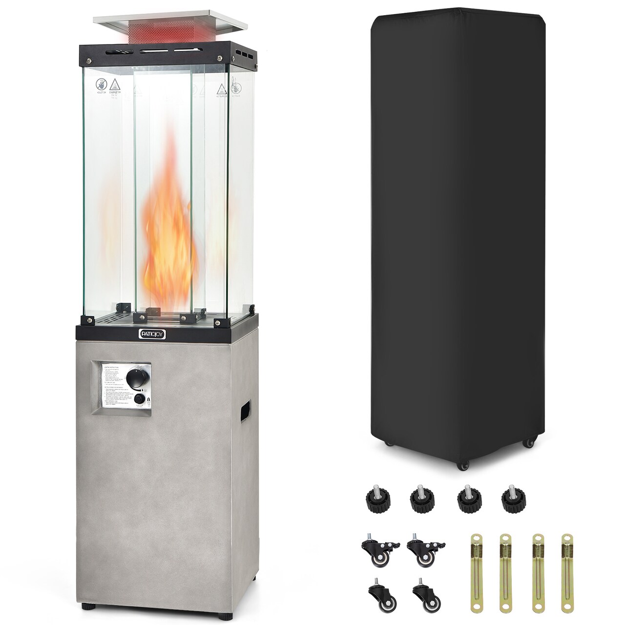Propane Patio Heater with 41,000 BTU, Wheels and Waterproof Cover